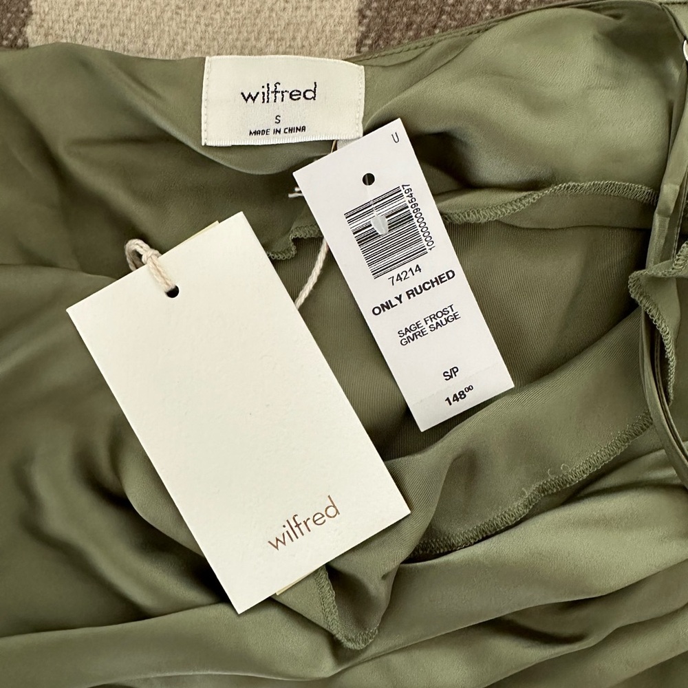 Aritzia wilfred only ruched dress size s